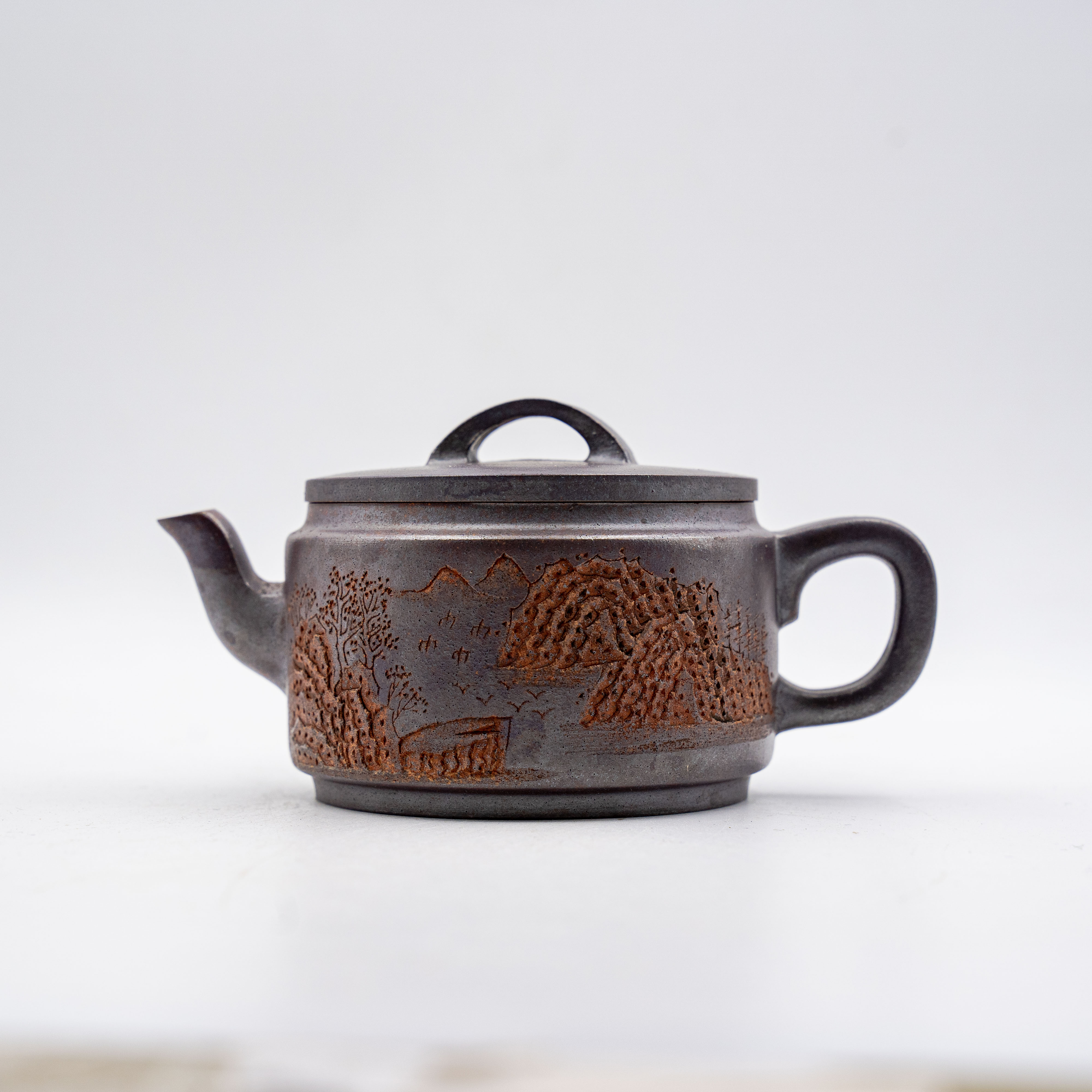 Handcrafted Yixing Han Wa Teapot with Wood-Fired Finish