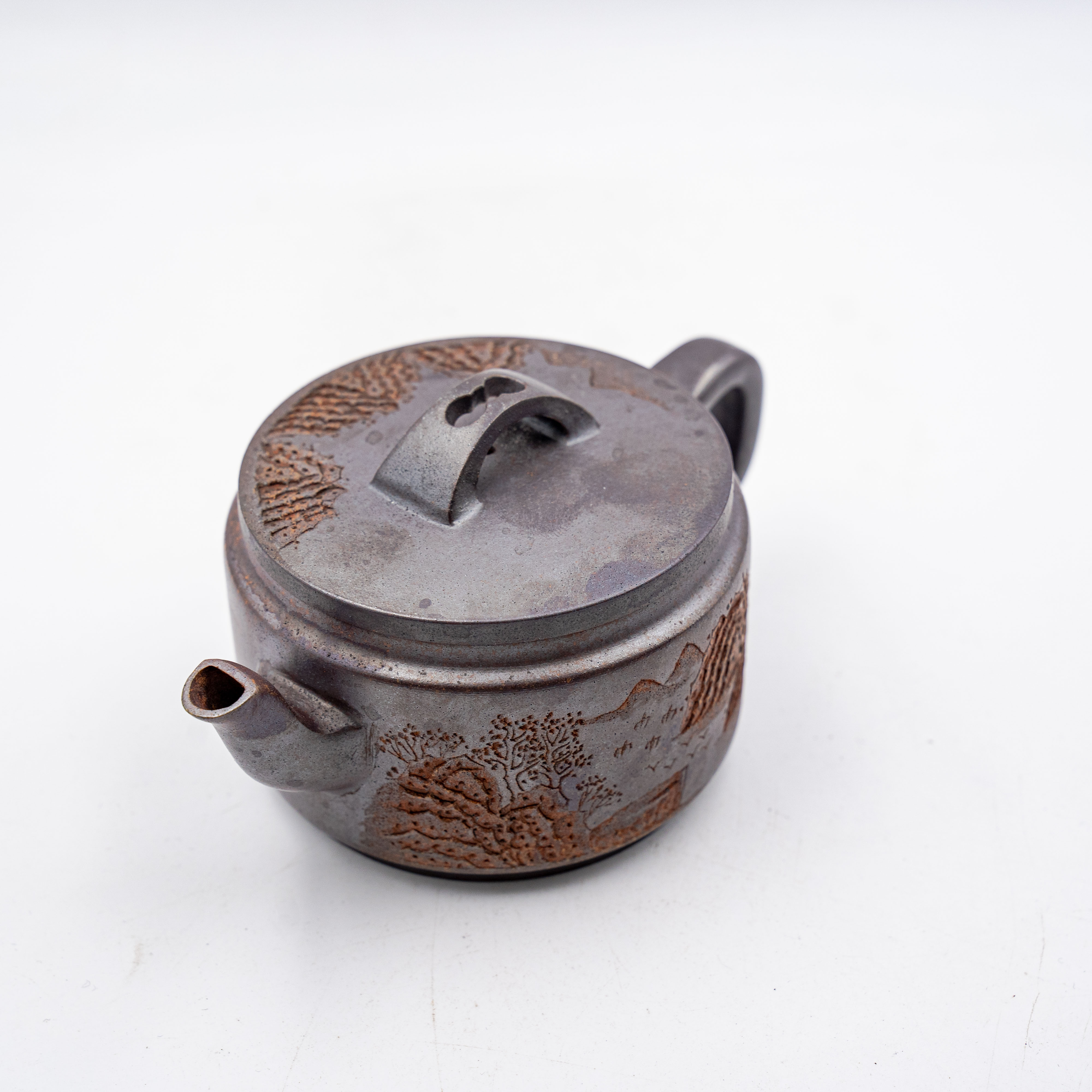 Handcrafted Yixing Han Wa Teapot with Wood-Fired Finish