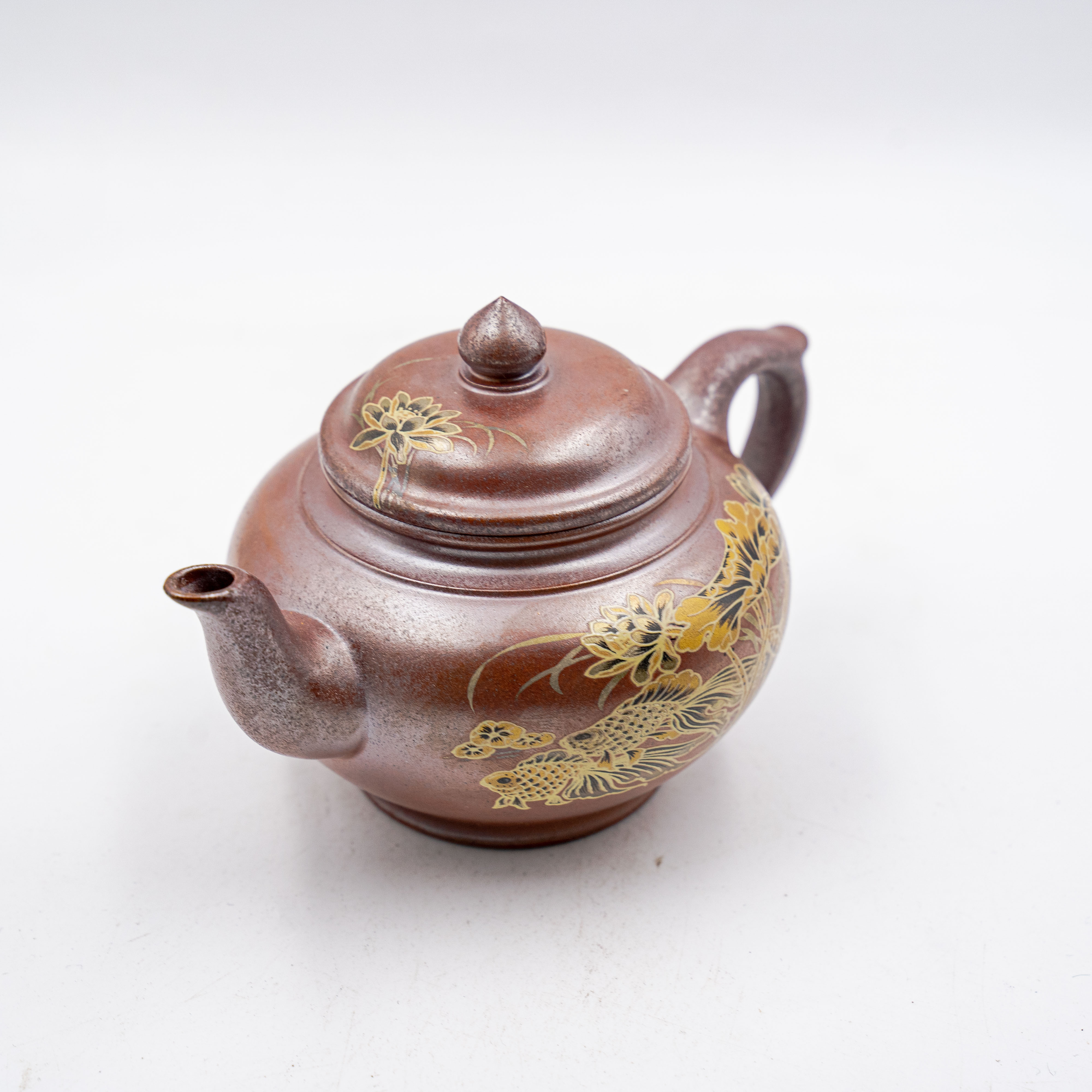 Handcrafted Yixing Zisha Xiao Ying Teapot, Huo Yun Shao with Lotus Carving