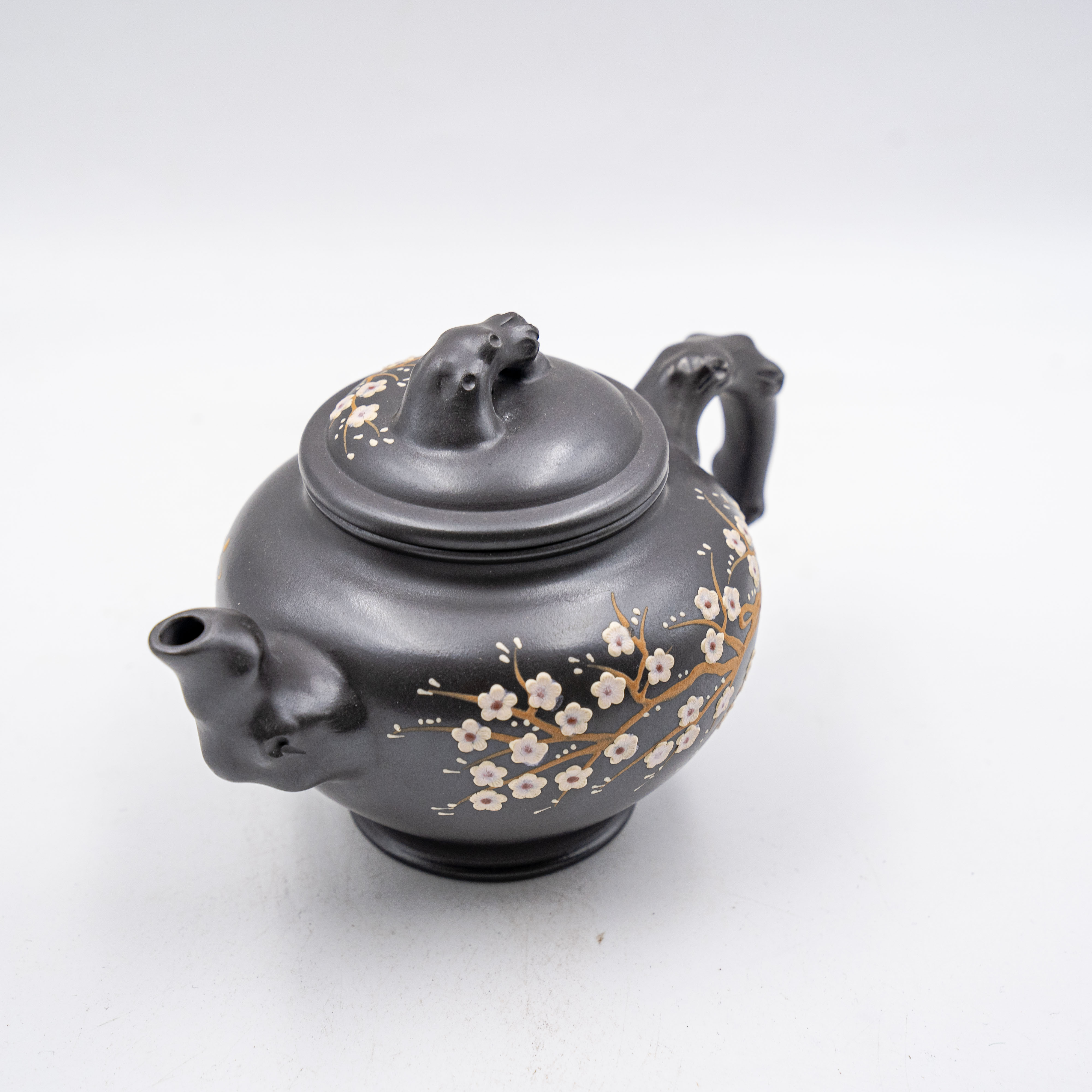 Handcrafted Yixing Zisha Meibaochun Teapot, Black & Shi Huang Clay with Color-Changing Effect
