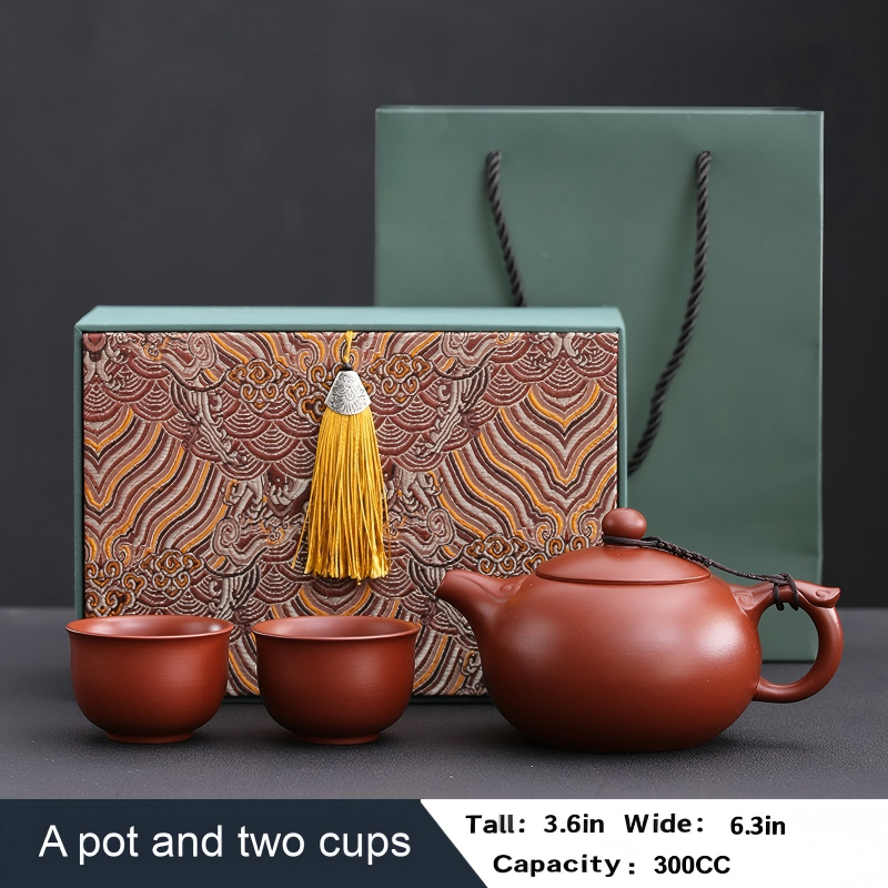 Authentic Dahongpao Purple Clay Teapot, Xishi Teapot, HanWa Teapot, JinLan Teapot,  Ruyi Xishi Teapot, Household Tea Brewing Teapot, Large Capacity Handmade Kung Fu Tea Set