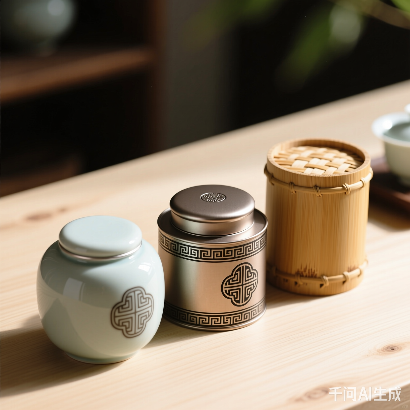 Close up of a handmade Zhuni clay Xishi teapot with a green tea leaf logo, perfect for Oolong tea ceremonies.