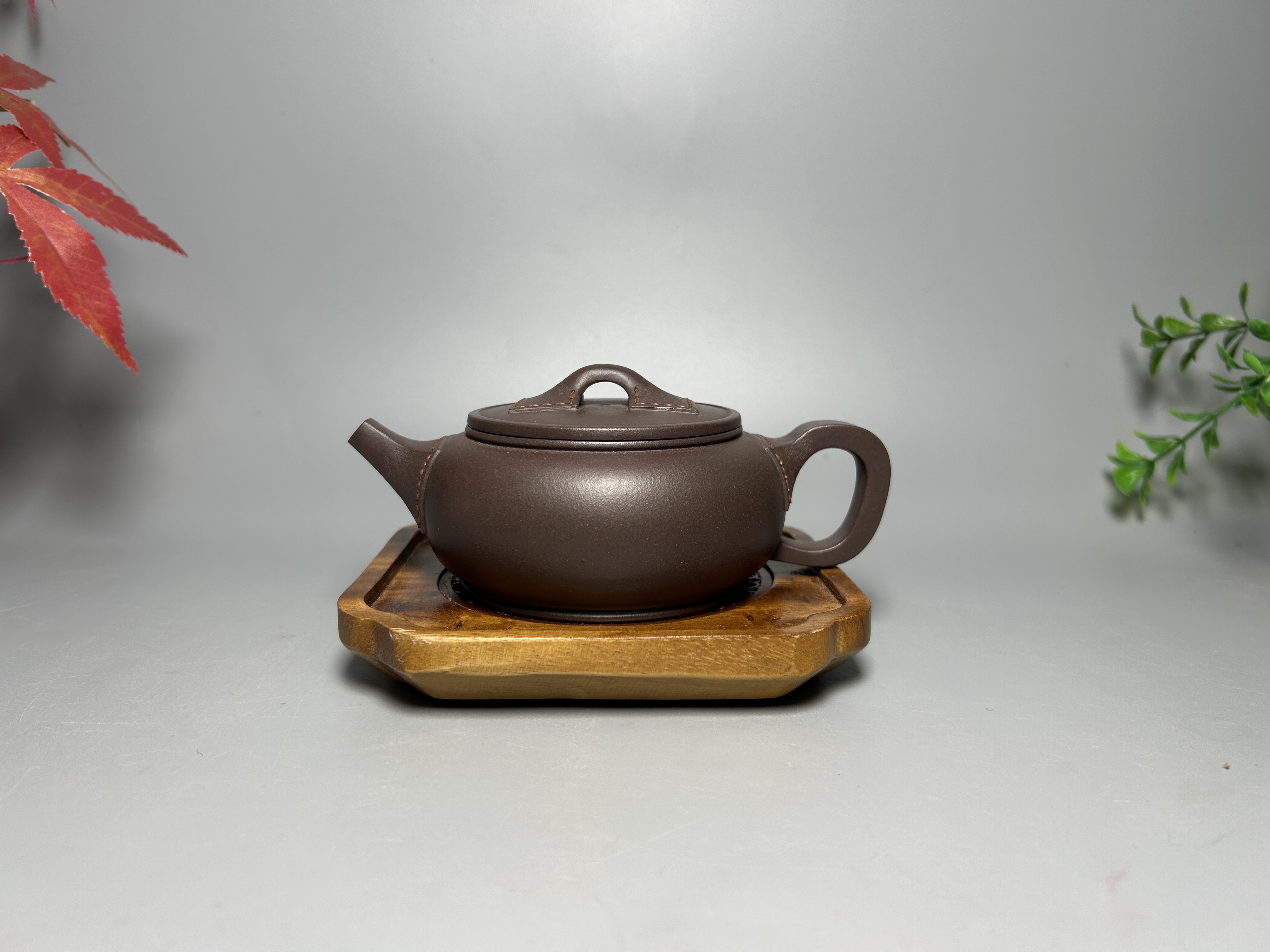 Leather-Textured Shipiao Teapot - 300CC Yixing Zini (Purple Clay), Handcrafted Traditional Kung Fu Tea Pot