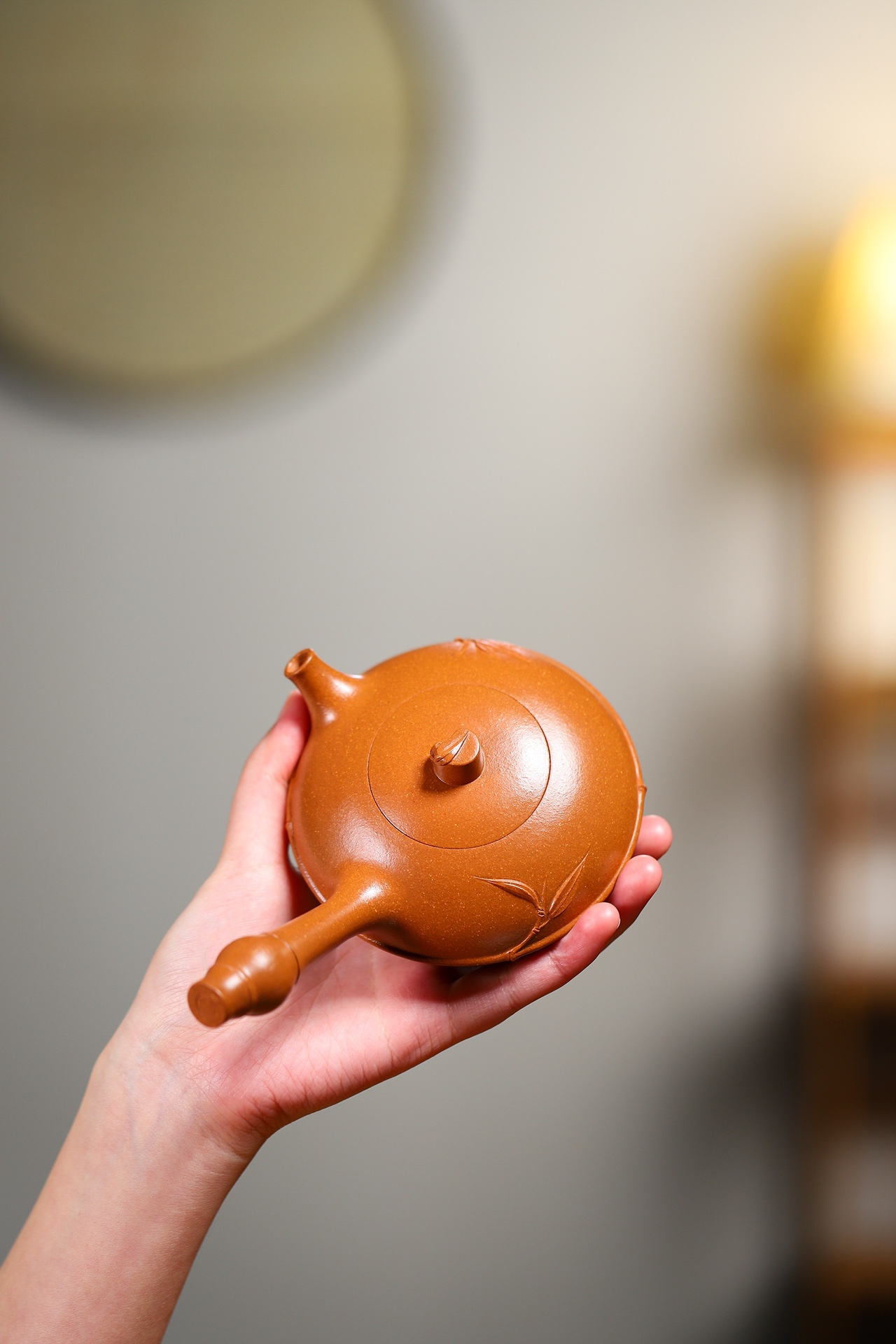 Bamboo Brings Peace Teapot - 200CC Chenxiang Clay, Yixing Bamboo-Style Kung Fu Tea Pot