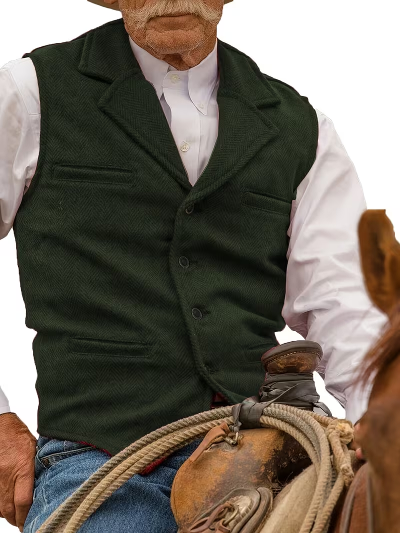 🎁LAST DAY 70% OFF🎁-Men’s Western Herringbone Sleeveless Waistcoat