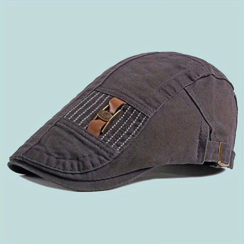 Gray vintage adjustable flat cap