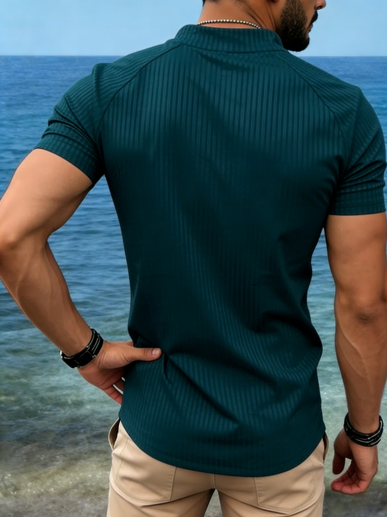 70% Rabatt nur diese Woche - 🔥Herren Sommer T-Shirt Kurzarm Baumwolle Rundhals Slim Fit mit Dreiecks-Print