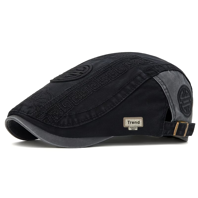 Black vintage men's flat cap