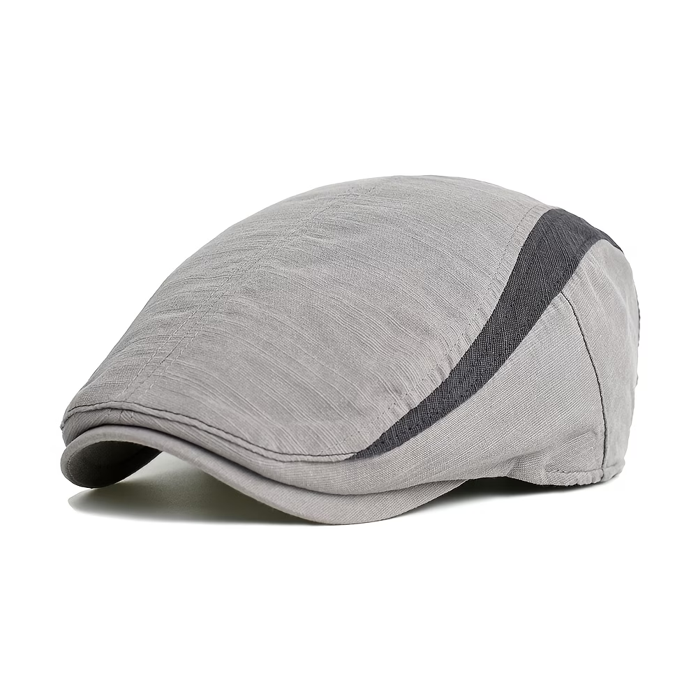 Light gray contrast stripe flat cap