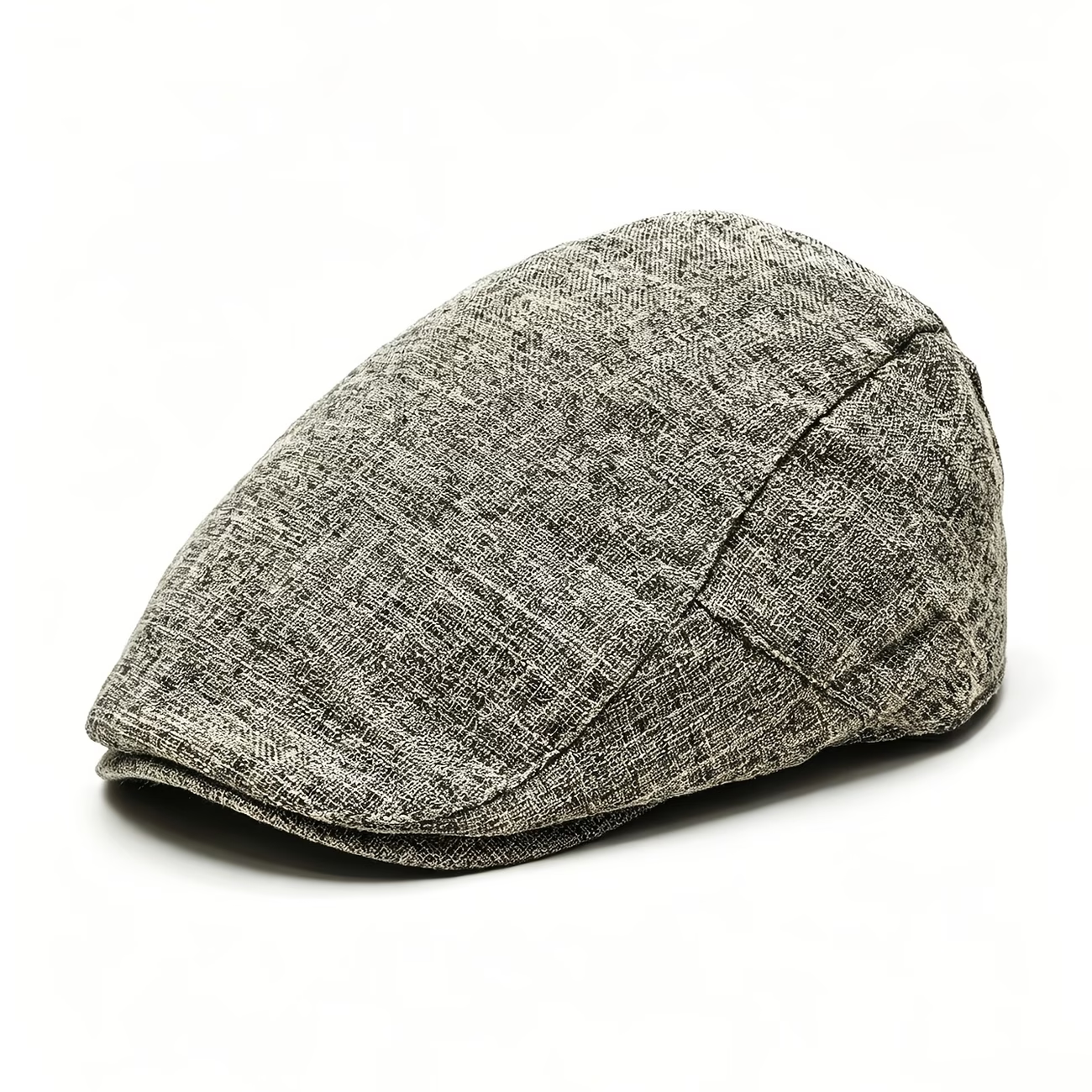 Dark gray classic men's linen flat cap
