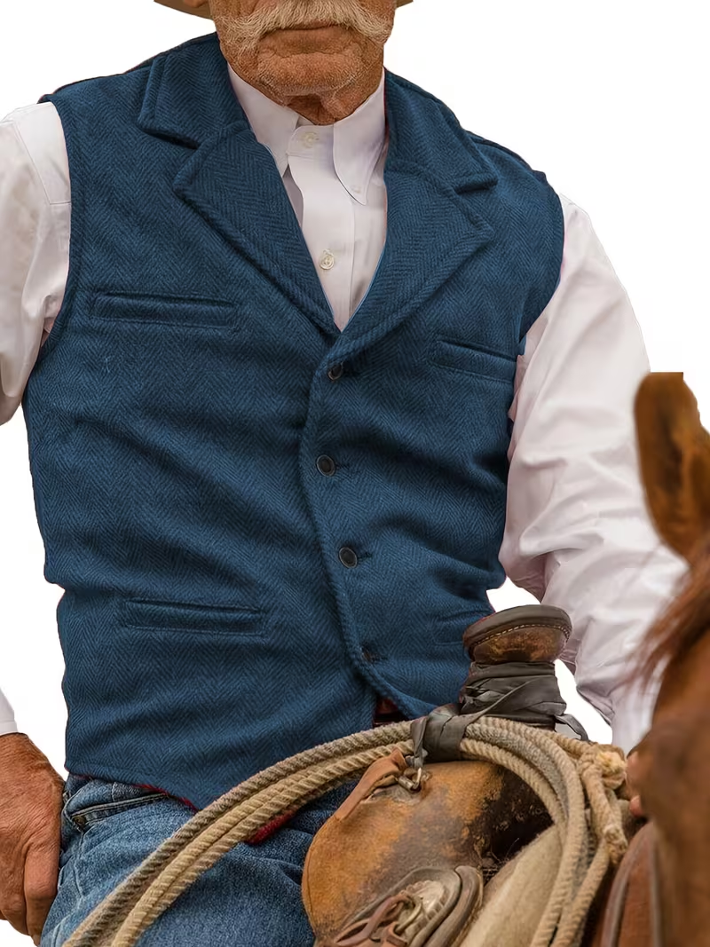 🎁LAST DAY 70% OFF🎁-Men’s Western Herringbone Sleeveless Waistcoat