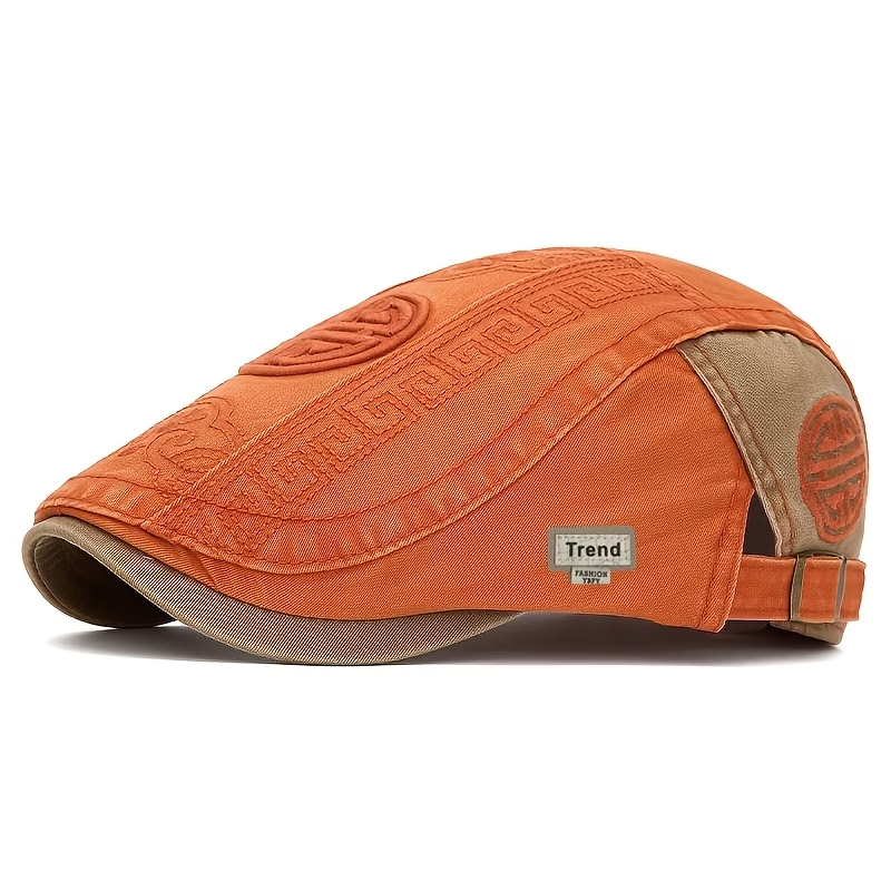 Tangerine vintage men's flat cap