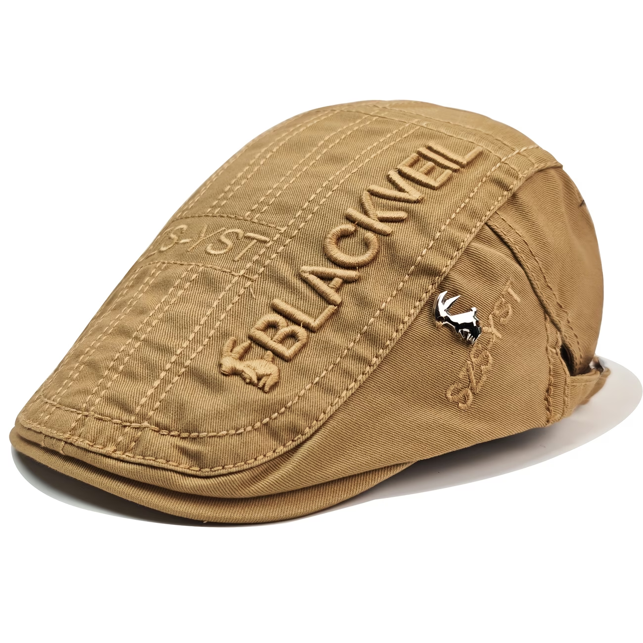 Khaki vintage men's flat cap