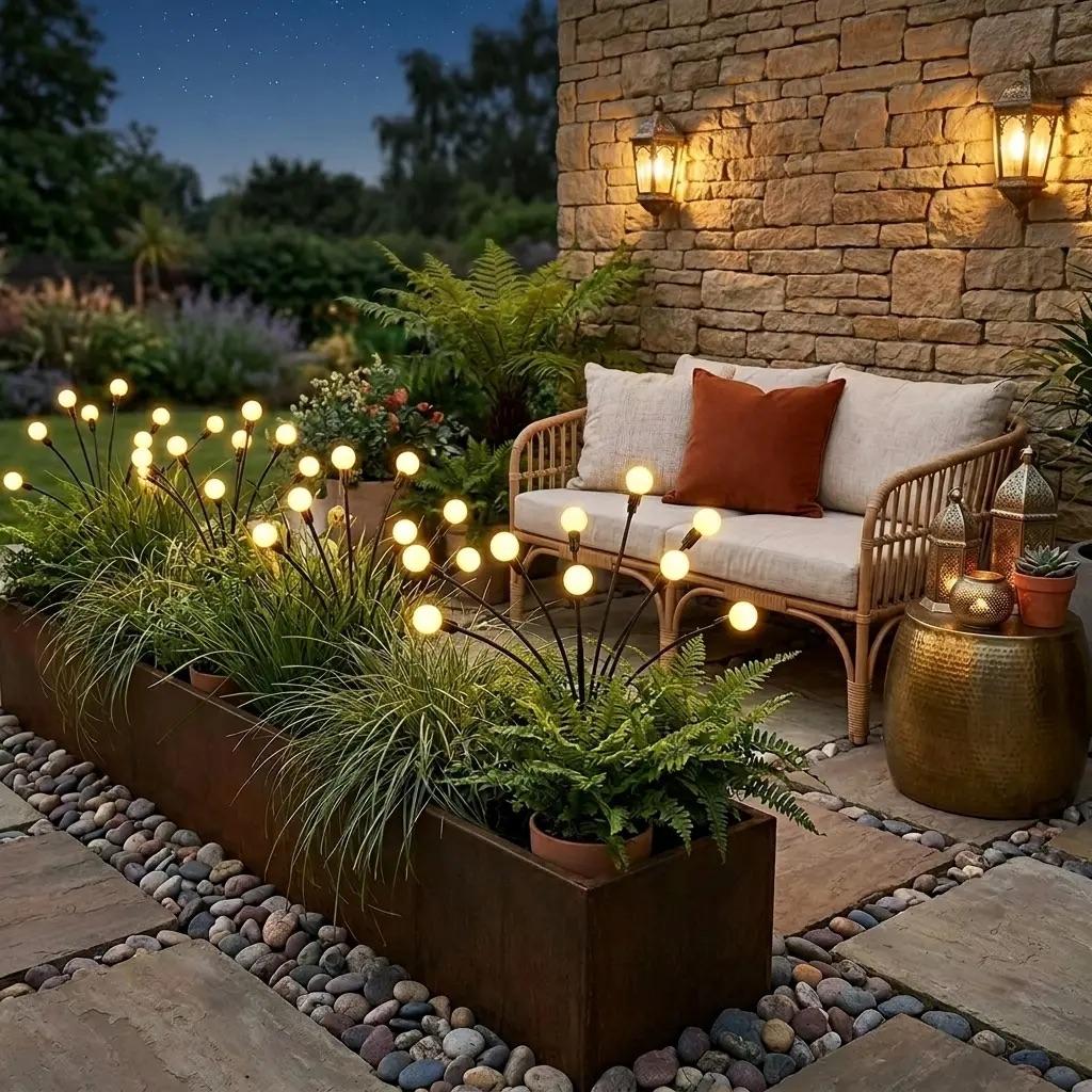 Outdoor Solar Firefly Lights, 4/8 Pack Waterproof Garden Stake Lights with Auto Dusk-to-Dawn Glow, 32/64 LED Bulbs for Yard, Patio, Pathway, Walkway & Landscape Decor Outdoor Solar Firefly Lights, 4/8 Pack Waterproof Garden Stake Lights with Auto Dusk-to-Dawn Glow, 32/64 LED Bulbs for Yard, Patio, Pathway, Walkway & Landscape Decor