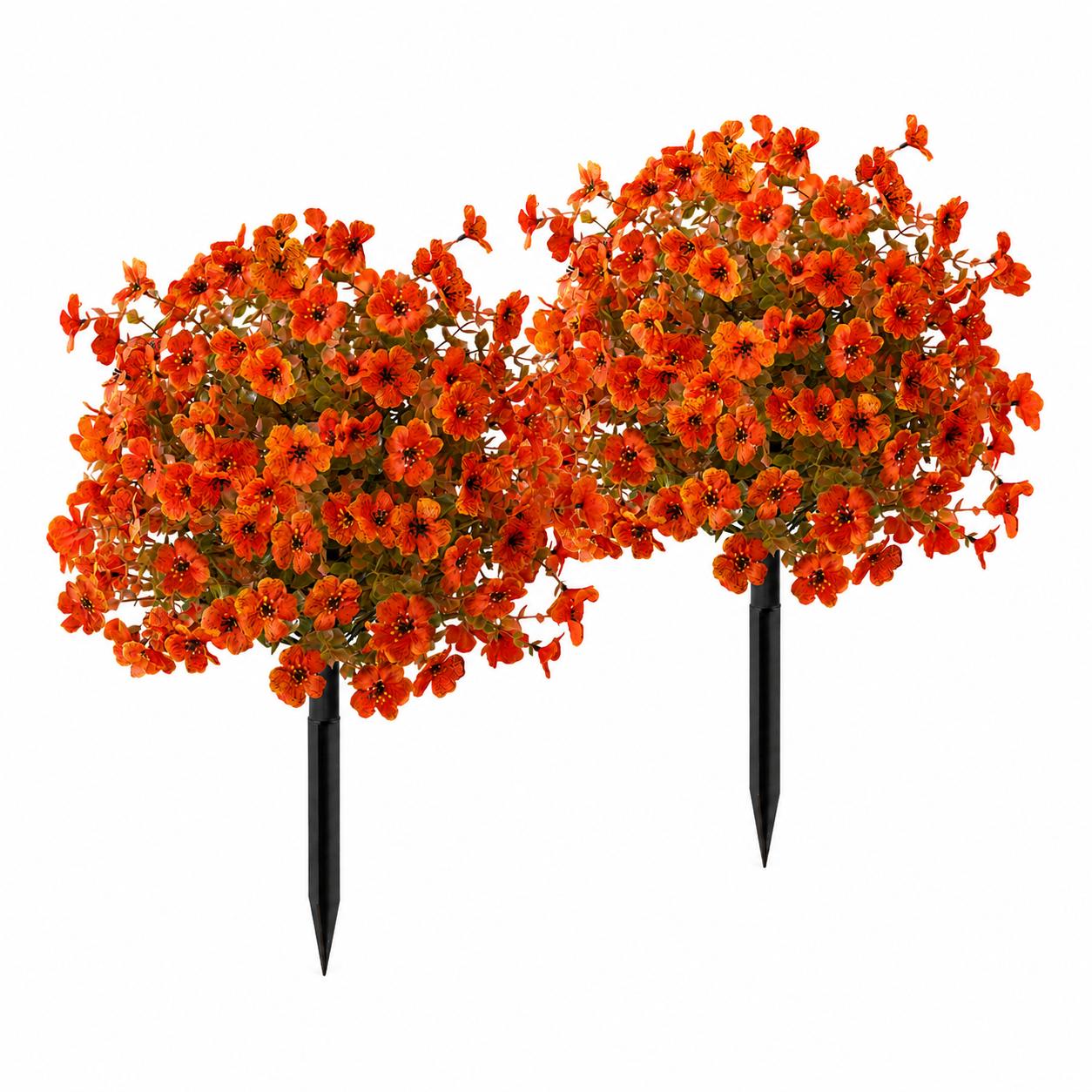 Artificial Flower Topiary Ball Tree with Ground Spike, 1/2 Pack Faux Autumn Flower Shrub, UV Resistant Outdoor Orange Flowers for Porch Patio Garden Yard Decor, Halloween Thanksgiving Decorations summerwins Artificial Flower Topiary Ball Tree with Ground Spike, 1/2 Pack Faux Autumn Flower Shrub, UV Resistant Outdoor Orange Flowers for Porch Patio Garden Yard Decor, Halloween Thanksgiving Decorations summerwins