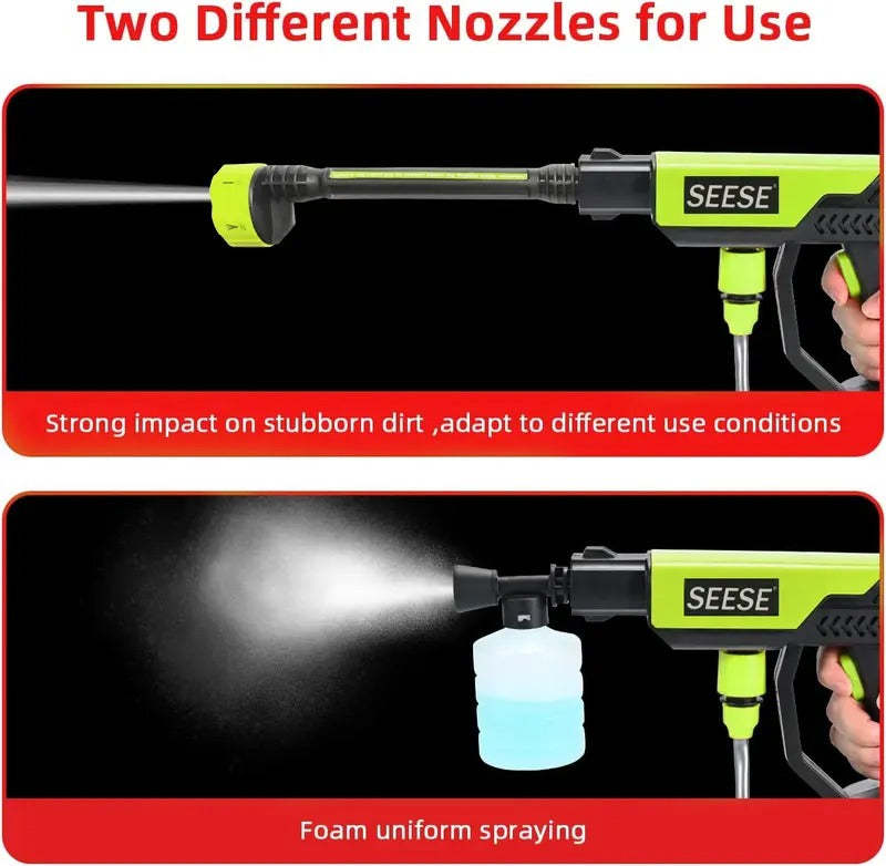 SEthtESE Cordless Pressure Washer and Single Port Charger Base, Bottle Portable Washer for Car,Home Cleaning & Garden Watering