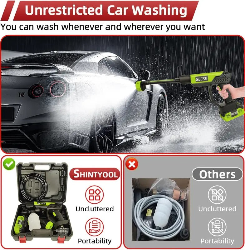 SEthtESE Cordless Pressure Washer and Single Port Charger Base, Bottle Portable Washer for Car,Home Cleaning & Garden Watering