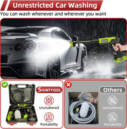 SEthtESE Cordless Pressure Washer and Single Port Charger Base, Bottle Portable Washer for Car,Home Cleaning & Garden Watering