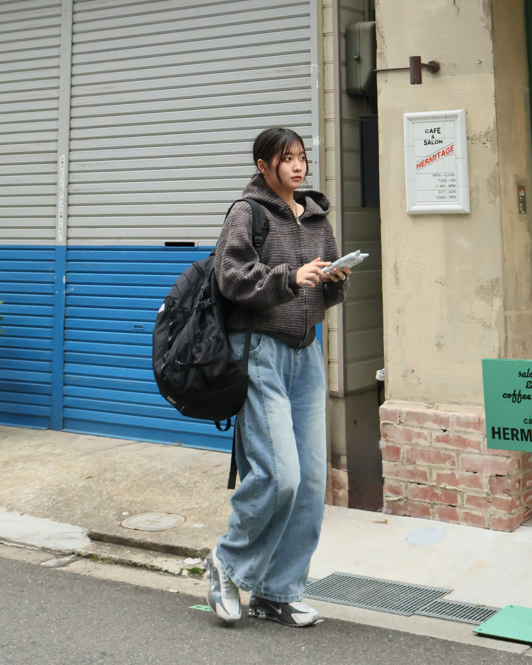 Striped Zip-Up Knit Hoodie K3049