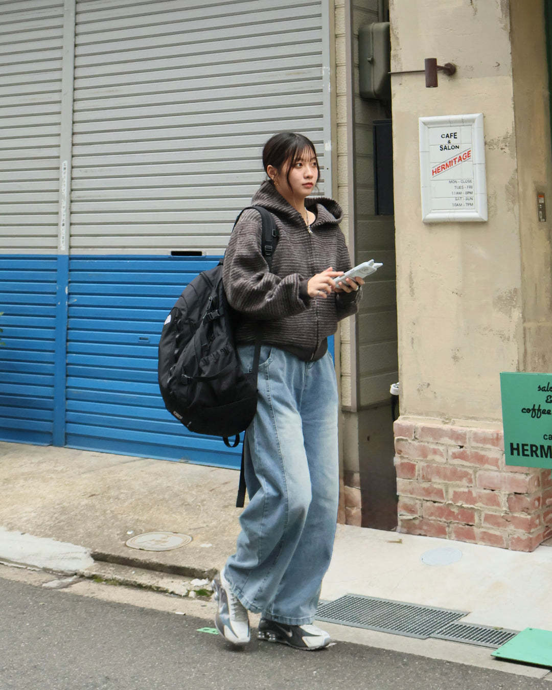 Striped Zip-Up Knit Hoodie K3049