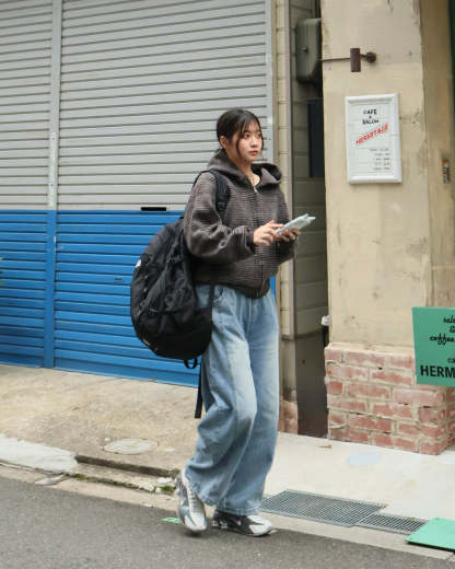 Striped Zip-Up Knit Hoodie K3049