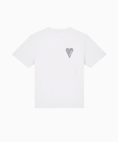 WHITE SILVER GLITTER T-SHIRT