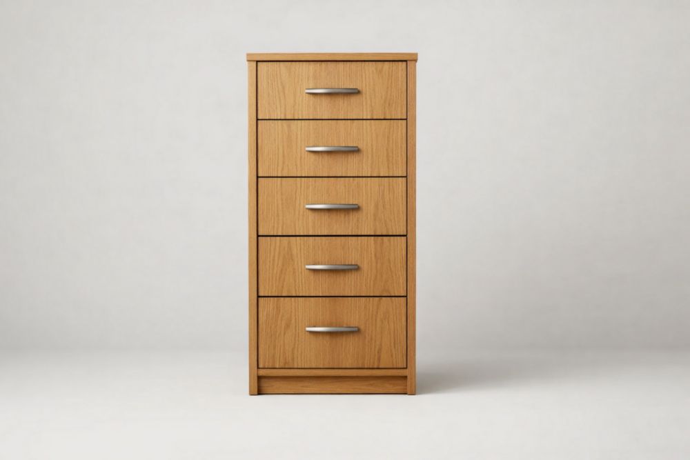 Commode 5 tiroirs en Chêne Clair