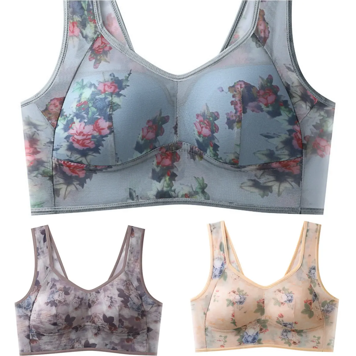 💥【Pachet de 6】[L-6XL]Sutien push-up de înaltă calitate, sutien din mătase rece și confortab