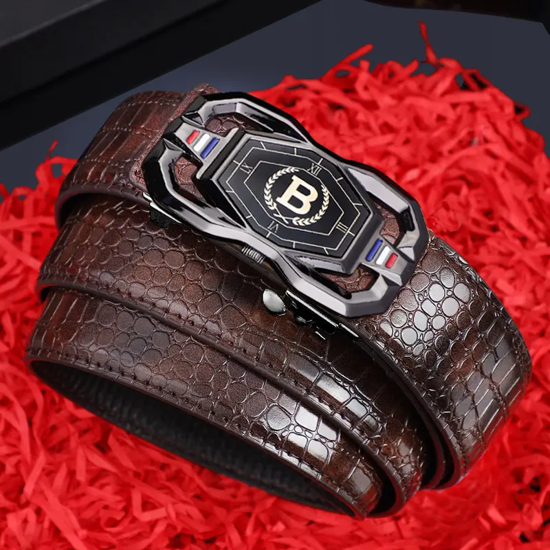 【30% OFF】😎Cureaua de afaceri casual din piele naturală de crocodil pentru bărbați