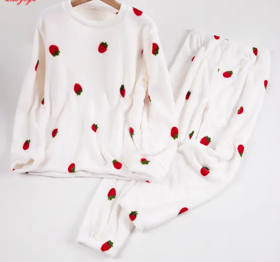 🔥【Costum cald de pluș 40-90kg】🔥Larna coral fleece pijamale căptușite și îngroșate casual loungewear la modă și confortabile pijama suită