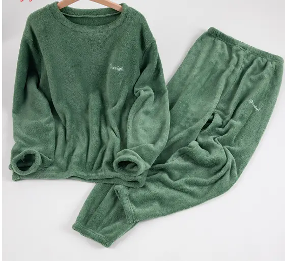 🔥【Costum cald de pluș 40-90kg】🔥Larna coral fleece pijamale căptușite și îngroșate casual loungewear la modă și confortabile pijama suită
