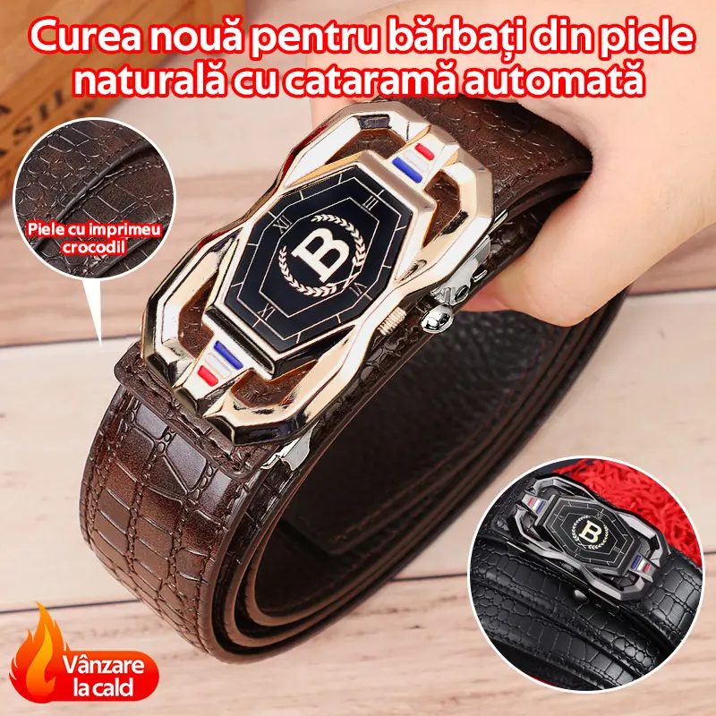 【30% OFF】😎Cureaua de afaceri casual din piele naturală de crocodil pentru bărbați