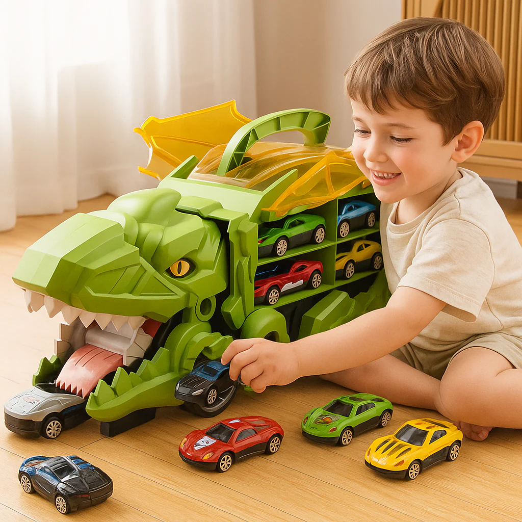 🔥LAST DAY 49% OFF - 🤗Dinosaur Eater Car Ejection Rail Toy🦖🚗