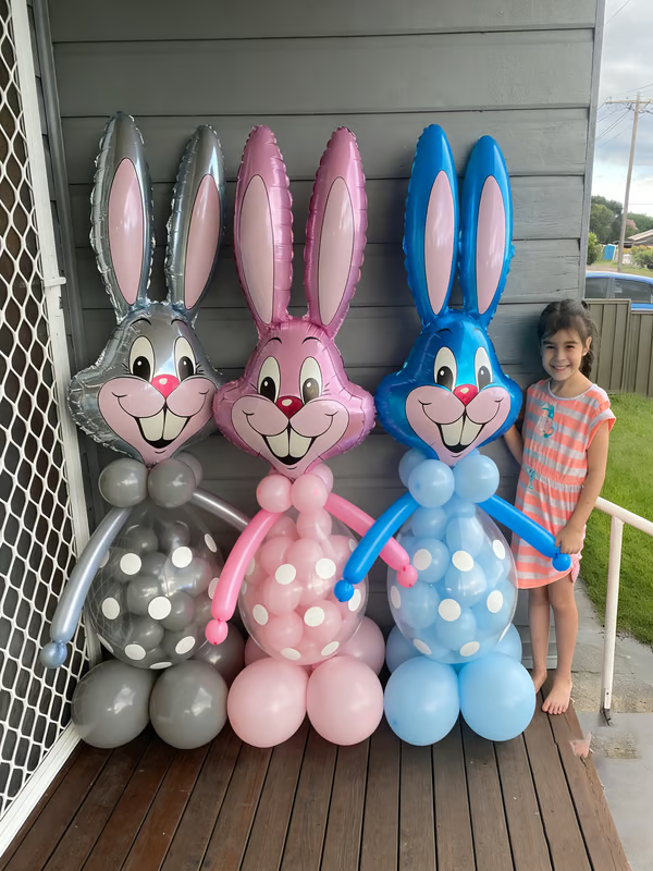 🔥🐰 Giant Bunny Balloon Companion – with thick latex balloons