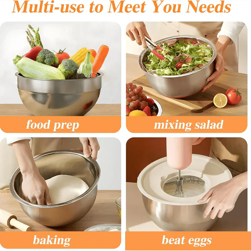 🔥 6 stainless steel bowls with 3 grater accessories