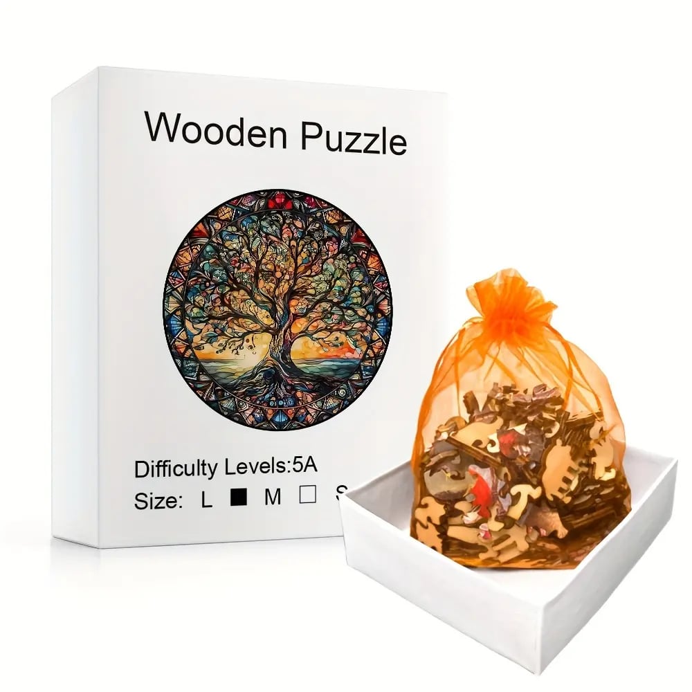 Colorful Tree of Life Wooden Jigsaw Puzzle