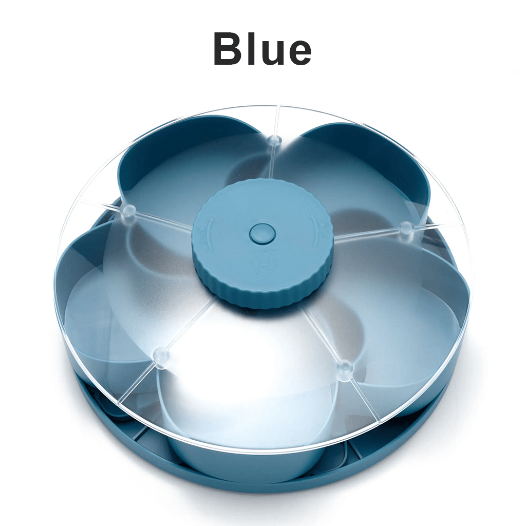 Hot Sale🍿✨ Divided Spin & Snack Serving Tray – 5-Compartment Rotating Party Platter