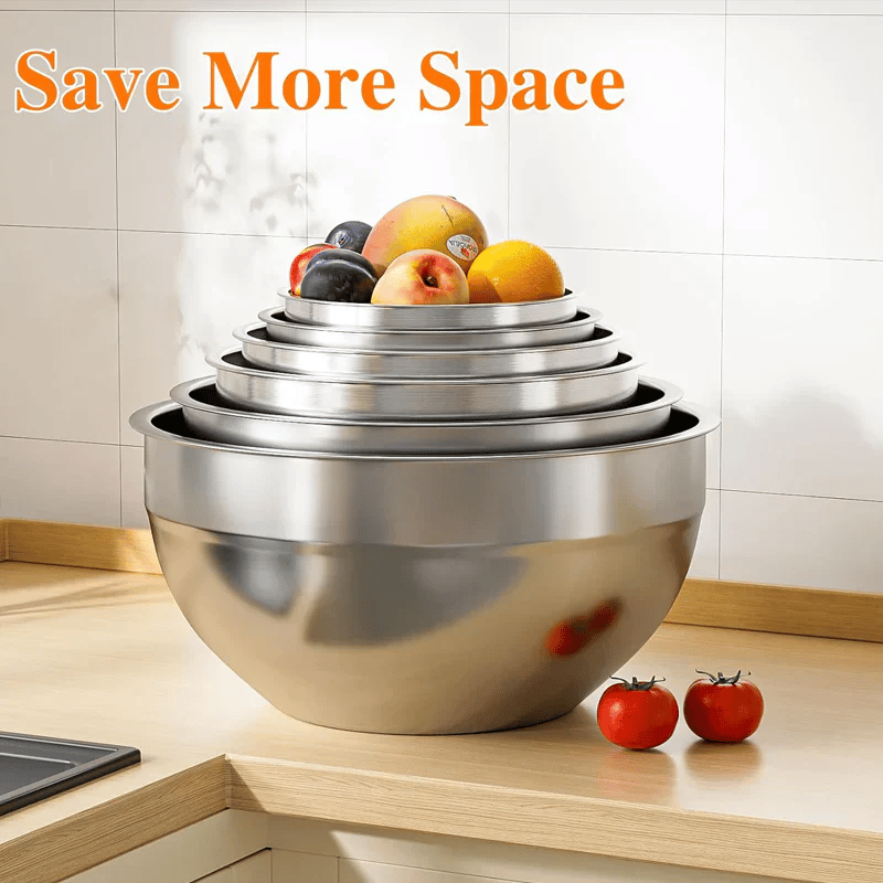 🔥 6 stainless steel bowls with 3 grater accessories