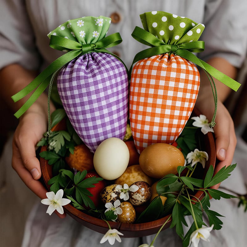 Easter Carrot Goodie Bags 🥕 Reusable Fabric Drawstring