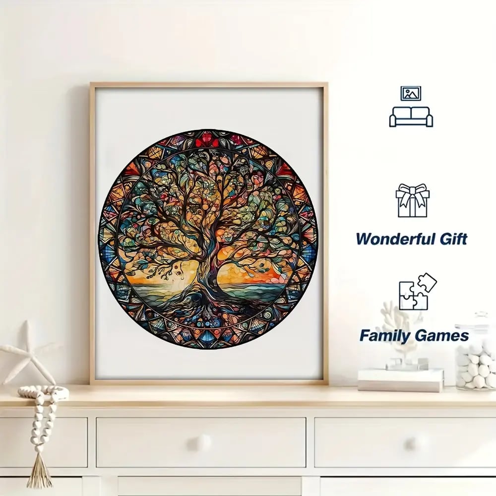 Colorful Tree of Life Wooden Jigsaw Puzzle