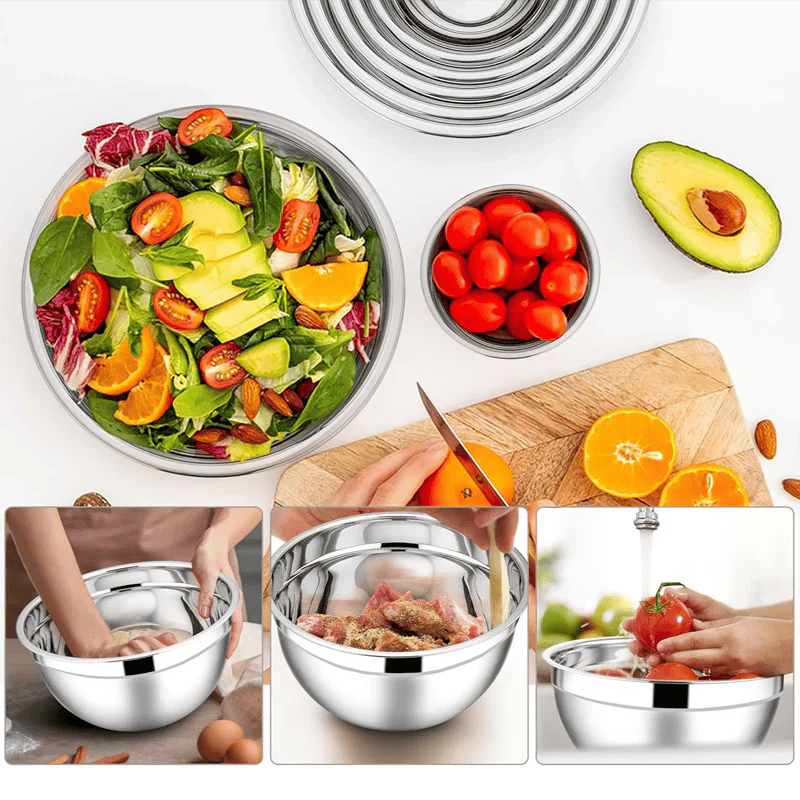 🔥 6 stainless steel bowls with 3 grater accessories