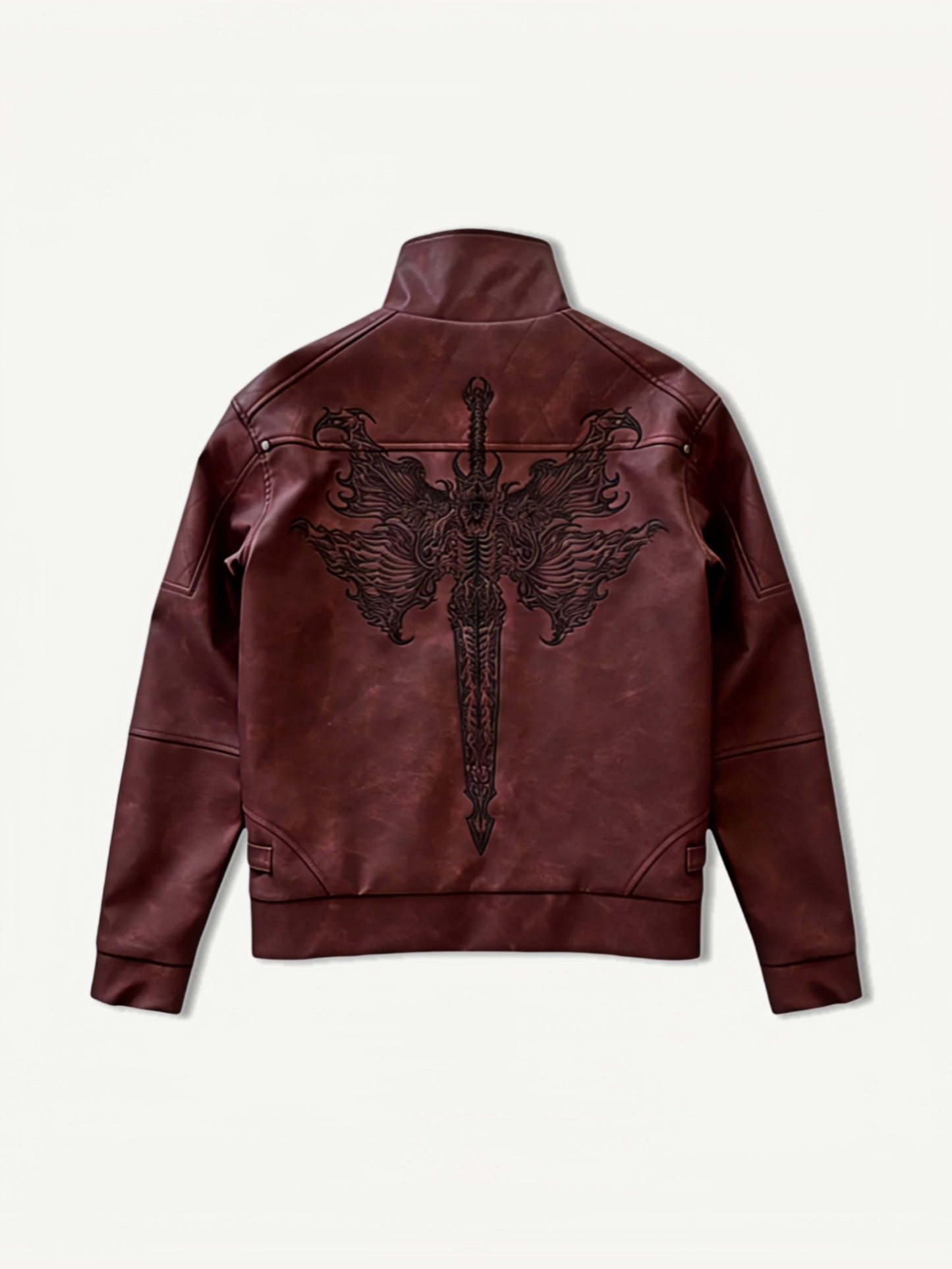 CRIMSON DEVIL HUNTER LEATHER JACKET-Coordom
