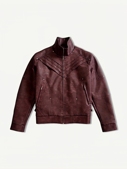 CRIMSON DEVIL HUNTER LEATHER JACKET-Coordom