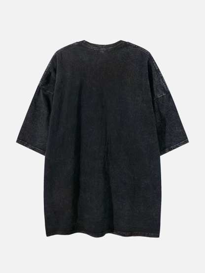 Snarling Dog Graphic Washed Tee-Coordom