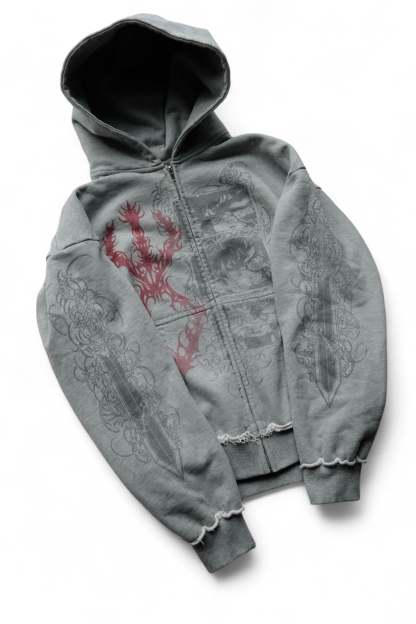 Eclipse Zip-Up Hoodie | Devil May Cry Streetwear Oversized Sweatshirt-Coordom