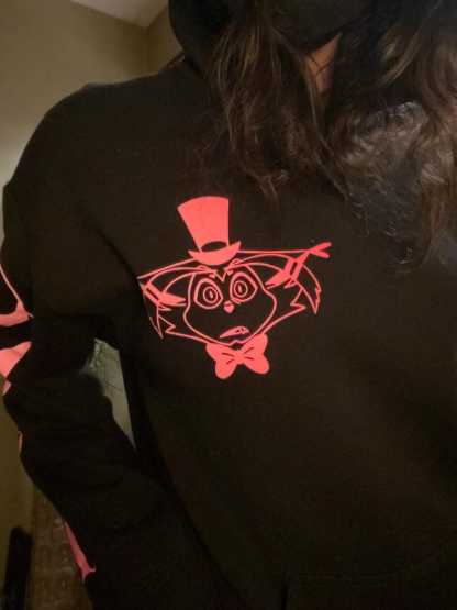 Angeldust neon pink Reflective Hoodie - loose fit unisex nighttime essential riding pullover-Coordom