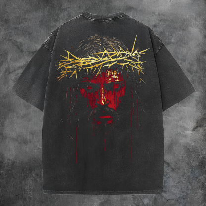 Jesus Christ Printed Men's Washed Tee-Coordom