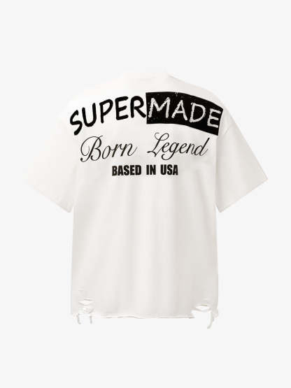 Retro Letter Lip Graphic T-Shirt-Coordom