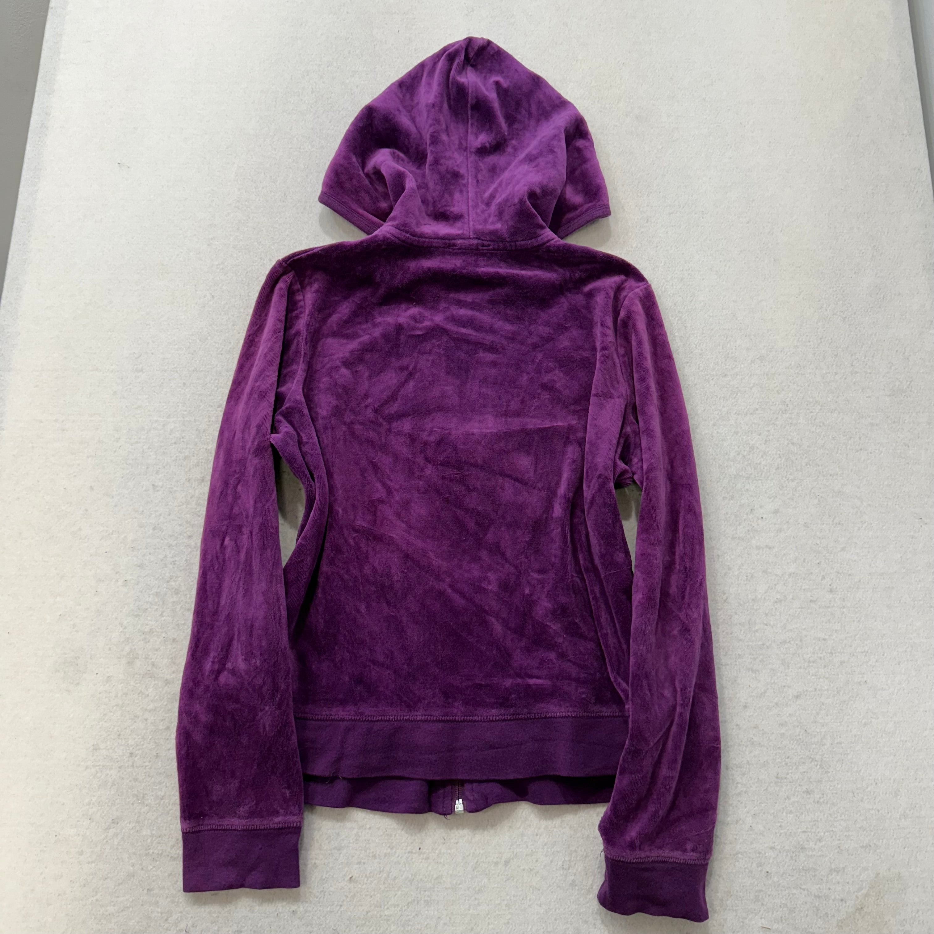 Juicy Couture Plum Velour Tracksuit Set Zip Up Hoodie & Flared Pants Y2K Size S-Coordom