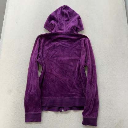 Juicy Couture Plum Velour Tracksuit Set Zip Up Hoodie & Flared Pants Y2K Size S-Coordom
